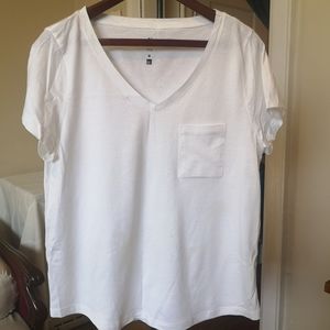 3/$20 My Fashion Tee short sleeve v-neck white tee shirt